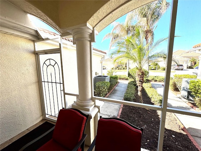 balcony featuring a porch