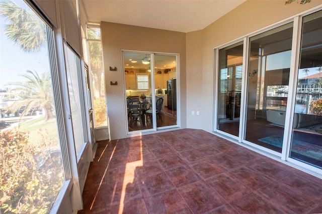 view of unfurnished sunroom