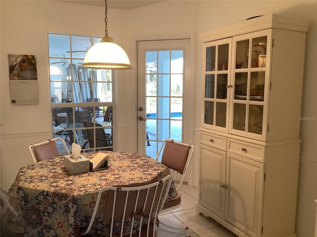 view of tiled dining room