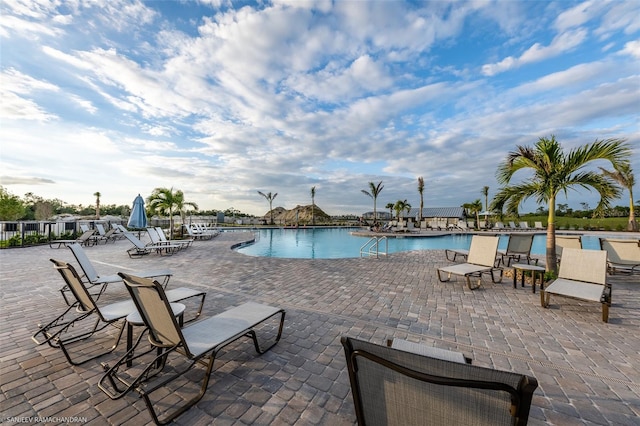 view of pool with a patio