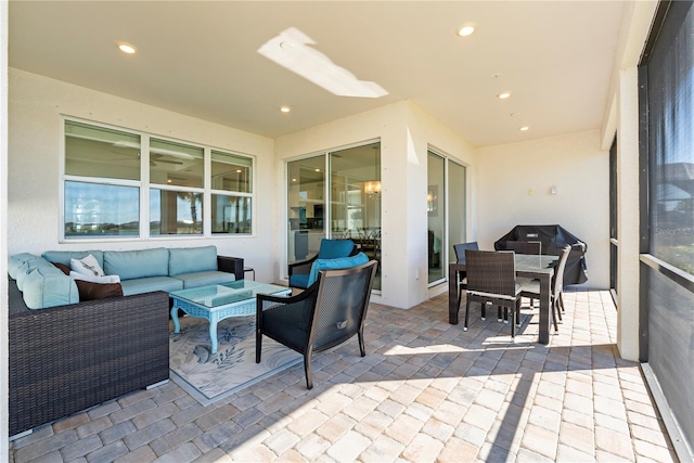 view of patio / terrace with an outdoor hangout area