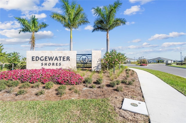 view of community sign