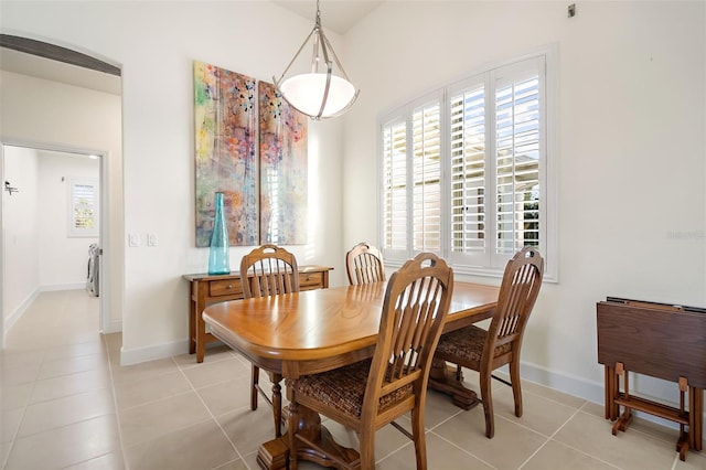 view of tiled dining area