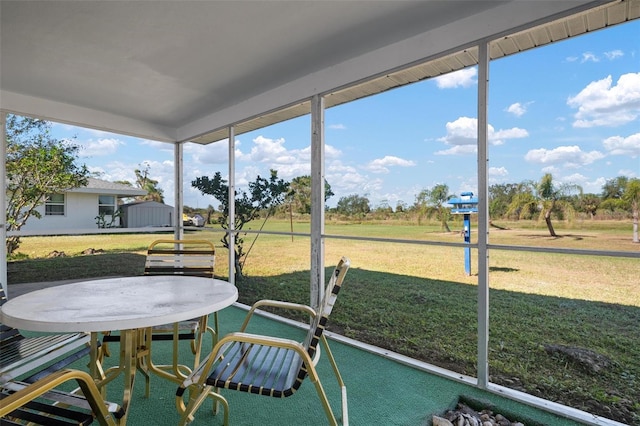 view of sunroom