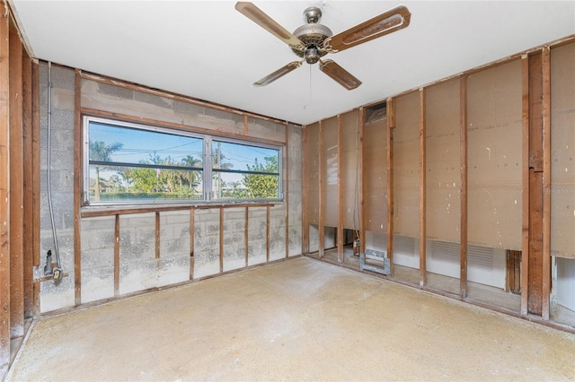 misc room with ceiling fan