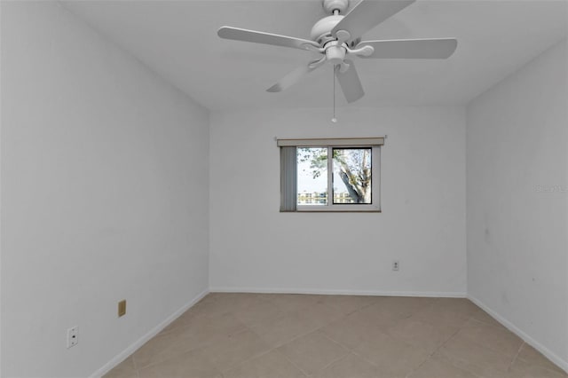 spare room featuring ceiling fan