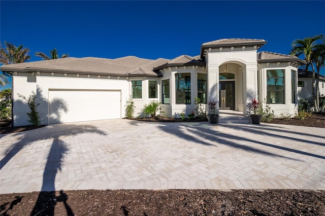 view of front of house with a garage