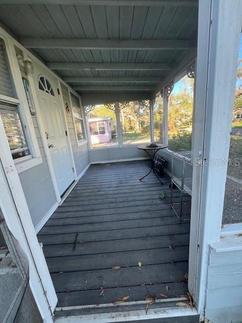 deck with covered porch