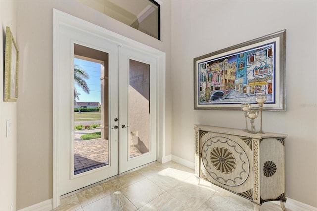 doorway to outside with french doors