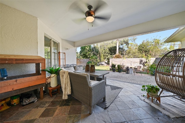 17080 Kellog Ave, Port Charlotte, FL 33954 - view of patio with outdoor dining space and a ceiling fan
