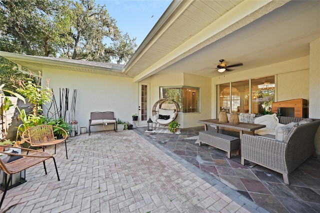 17080 Kellog Ave, Port Charlotte, FL 33954 - view of patio featuring ceiling fan and an outdoor hangout area