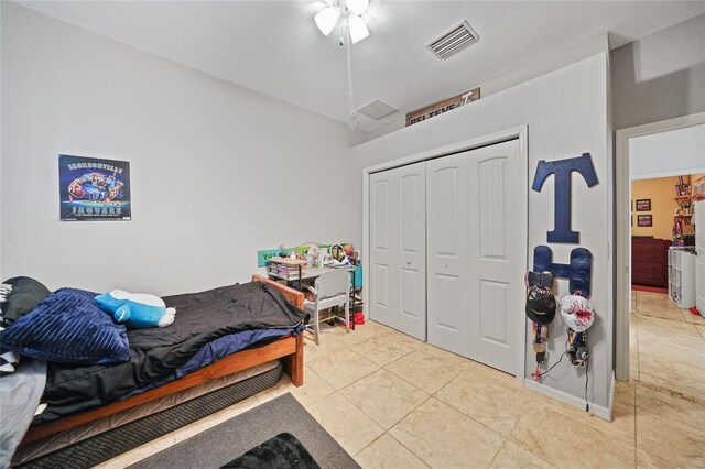17080 Kellog Ave, Port Charlotte, FL 33954 - bedroom with a closet and ceiling fan