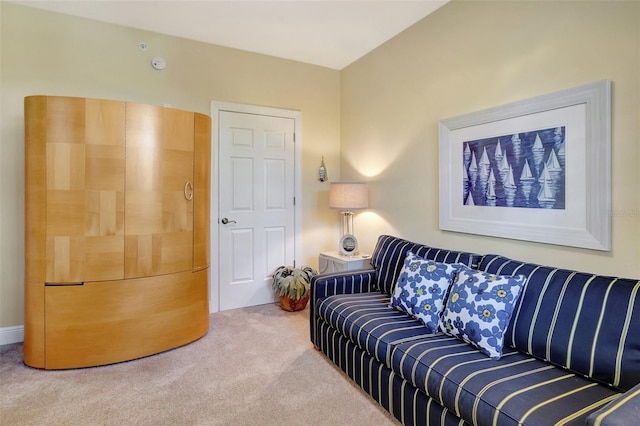 living room with carpet floors