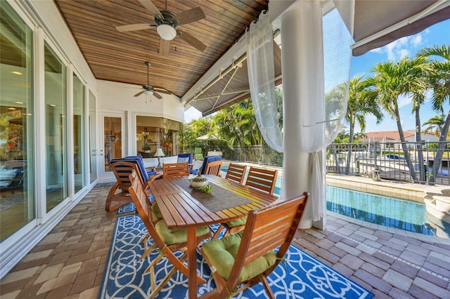 view of patio / terrace with ceiling fan