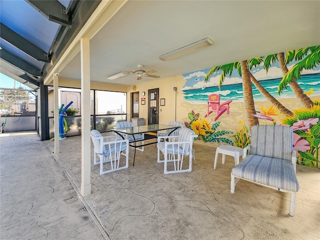 view of patio / terrace featuring ceiling fan