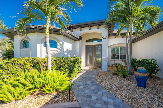 entrance to property with french doors