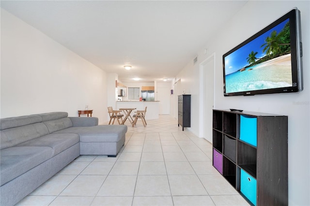 view of tiled living room