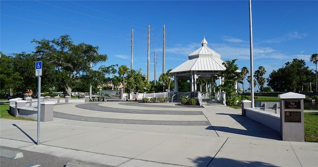 view of community with a gazebo