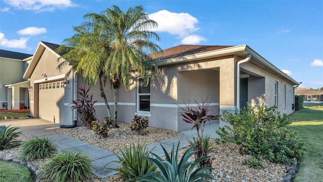 exterior space featuring a garage