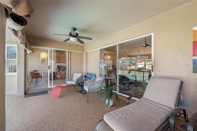 view of patio / terrace with ceiling fan