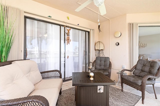 view of patio / terrace featuring ceiling fan