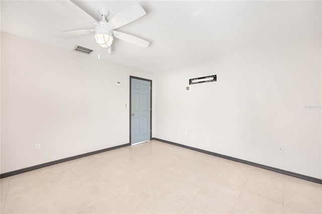 unfurnished room featuring ceiling fan