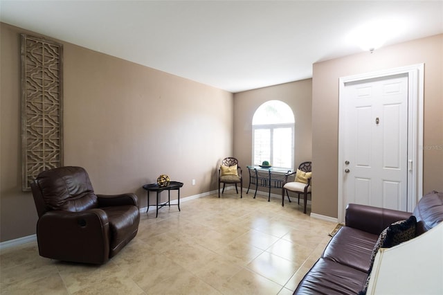 interior space with light tile patterned floors