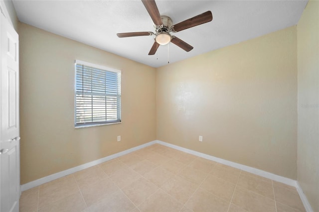 unfurnished room featuring ceiling fan