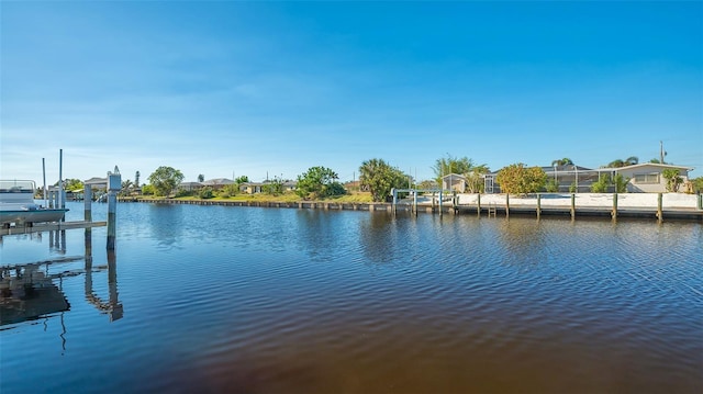 water view with a boat dock