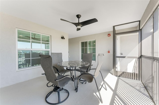 view of patio with ceiling fan