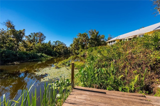 exterior space featuring a water view