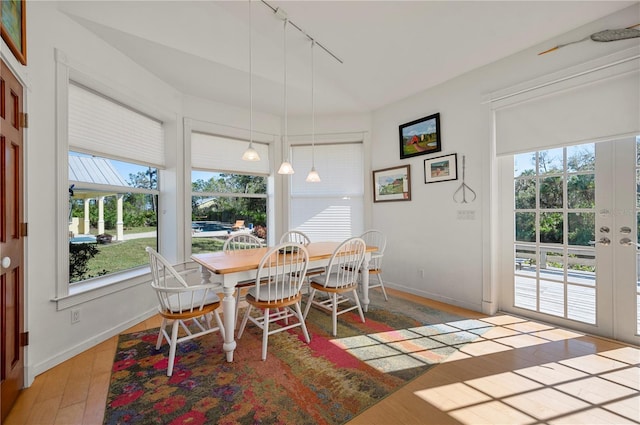 dining area featuring hardwood / wood-style flooring