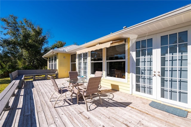 deck featuring french doors