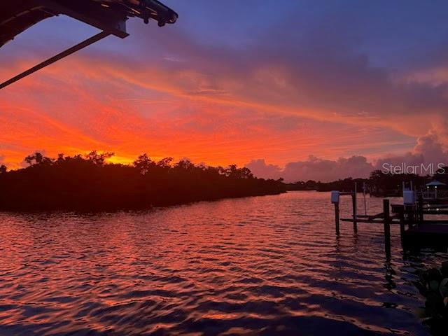 property view of water with a boat dock