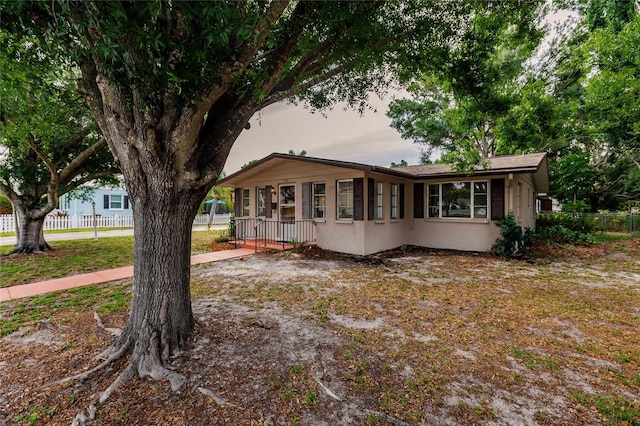 view of single story home