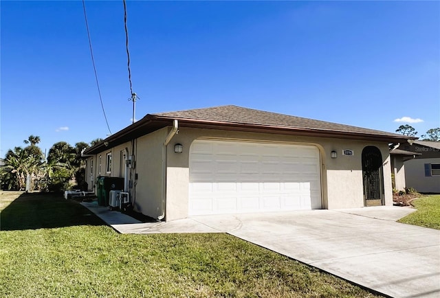 view of property exterior with a lawn