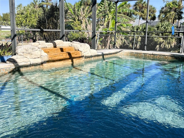 1196 Hinton St, Port Charlotte, FL 33952 - view of swimming pool featuring glass enclosure