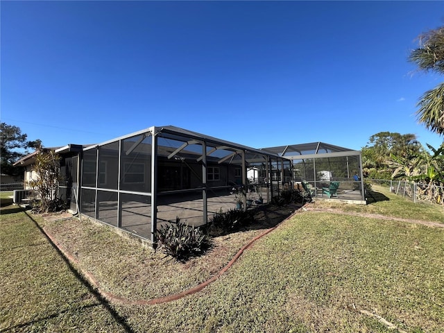 1196 Hinton St, Port Charlotte, FL 33952 - view of yard featuring a patio area, a lanai, and a swimming pool