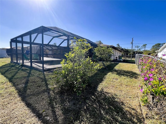 1196 Hinton St, Port Charlotte, FL 33952 - view of yard with an outdoor pool and a lanai