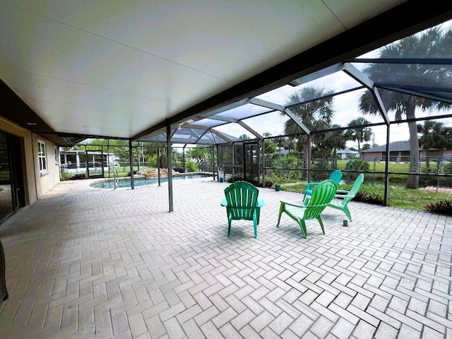1196 Hinton St, Port Charlotte, FL 33952 - view of patio / terrace featuring an outdoor pool and glass enclosure