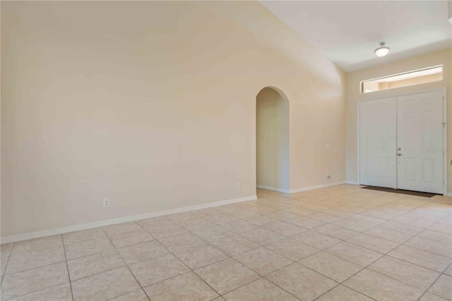 foyer entrance featuring light tile patterned floors