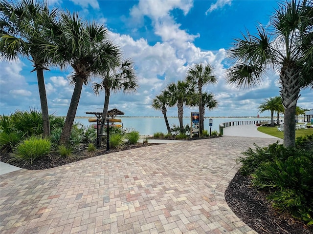 view of home's community featuring a water view