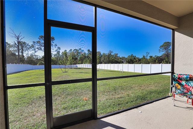 view of unfurnished sunroom