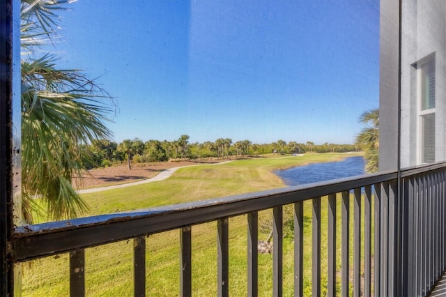 balcony with a water view