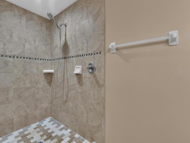 bathroom featuring tiled shower