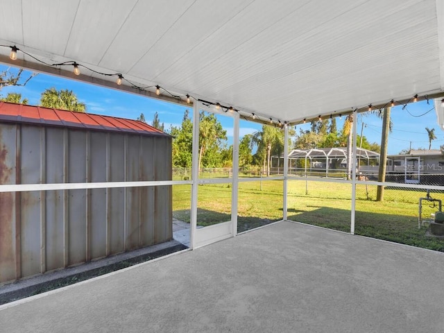 view of unfurnished sunroom