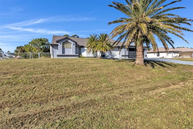 view of front of house with a front yard