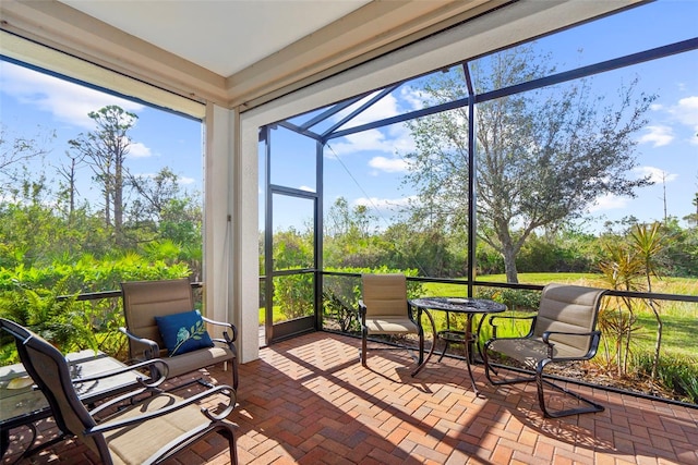 view of sunroom