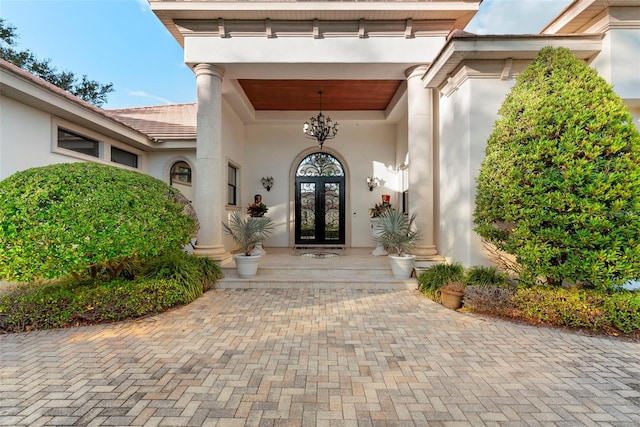 entrance to property with french doors