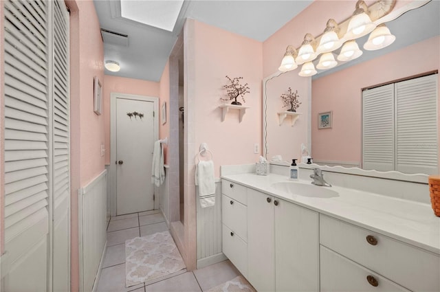 bathroom featuring vanity and tile patterned floors